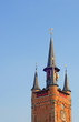 Antique belfry tower in courtrai, flanders, belgium