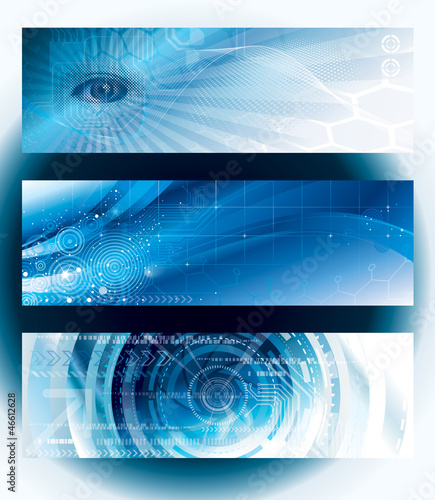 Vector: Set of abstract technology web banner. Set of abstract technology web banner.