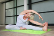Senior woman practicing yoga