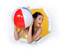 Woman with a beach ball