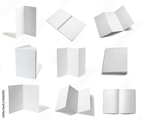 Photo: leaflet notebook textbook white blank paper template leaflet notebook textbook white blank paper template