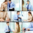 Working in office