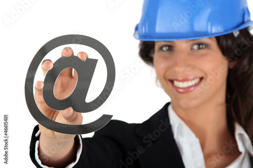 Photo: Architect holding at symbol Architect holding at symbol