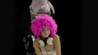 sexy cool blond woman dancing in studio shoot
