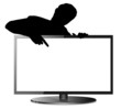 Vektor: Mann mit Monitor Mann mit Monitor