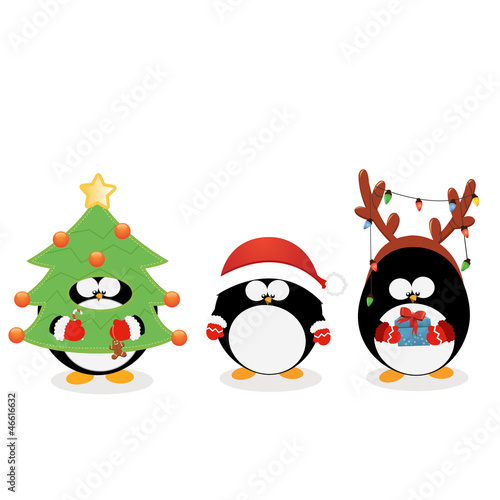 Vector: Christmas Penguin Set Christmas Penguin Set