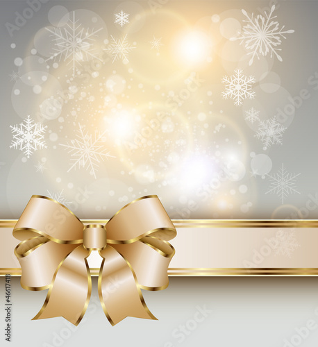 Vector: Abstract christmas background with elegant gold banner Abstract christmas background with elegant gold banner