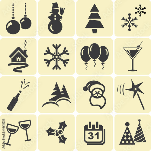 Vector: new year icons new year icons
