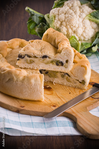Photo: Calzone stuffed with olive and cauliflower Calzone stuffed with olive and cauliflower