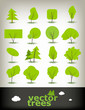 vector tree set, nature collection, oak, pine, fir trees