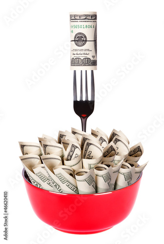 Photo: Concept image of food money Concept image of food money