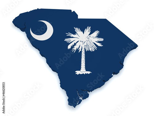 Illustration: South Carolina Map 3d Shape South Carolina Map 3d Shape