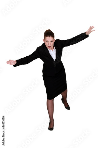 Photo: Woman afraid of heights Woman afraid of heights