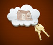 keys of dream house in the cloud vector illustration EPS10.