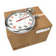 Stopwatch Over a Carton Boxes.
