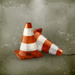 Traffic cone, icon old-style