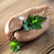 frische Leberwurst im Ring
