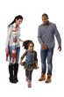 Little afro girl running parents watching