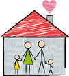 Familie mit Haus