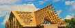 Wooden roof frame outside view