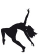 Silhouette of dancers on a white background