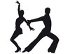Silhouette of dancers Latin-American dances