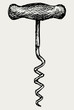 Image of classic corkscrew. Doodle style