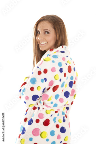 Photo: polka dot robe look over shoulder polka dot robe look over shoulder