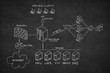 Network drawn on blackboard