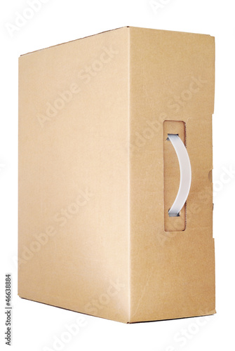 Photo: Cardboard box with a handle Cardboard box with a handle
