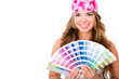 Woman with a color guide