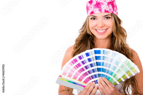 Photo: Woman with a color guide Woman with a color guide