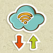 Cloud computing cartoon concept