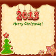 Vector: Christmas and New Year chocolate honey-cakes greetings card Christmas and New Year chocolate honey-cakes greetings card