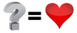 question mark and heart