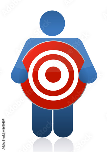 Illustration: icon holding a target sign icon holding a target sign