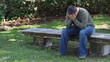 Depressed Man On Bench