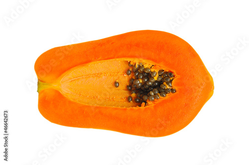 Photo: Sliced papaya isolated on a white background Sliced papaya isolated on a white background