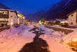 Mountains ski resort Solden Austria at sunset