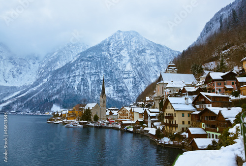 Photo: Village Hallstatt on the lake - Salzburg Austria Village Hallstatt on the lake - Salzburg Austria