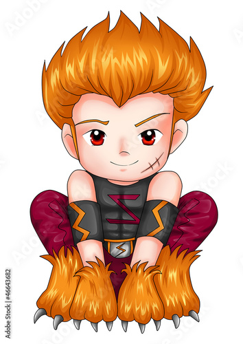 Illustration: Chibi style illustration of a superhero Chibi style illustration of a superhero