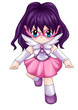 Chibi style illustration of a super-heroine