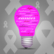 Vector: Cancer awareness light bulb Cancer awareness light bulb