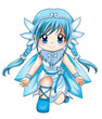 Chibi style illustration of a super-heroine