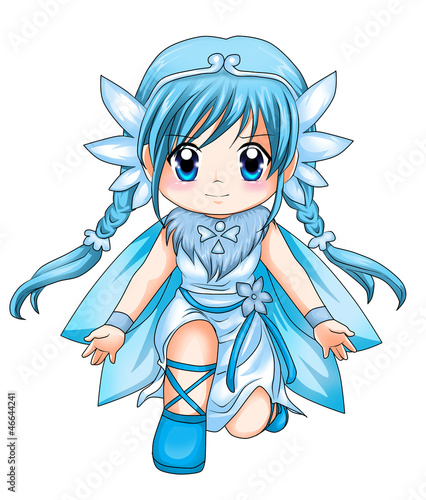 Illustration: Chibi style illustration of a super-heroine Chibi style illustration of a super-heroine