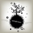 Vector tree icon with branches and leaves, wood