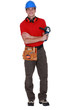 Young worker holding angle grinder