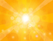Sun Rays on Orange Background Illustration