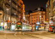 Modern tram on at Strasbourg city center. France, Alsace Modern tram on at Strasbourg city center. France, Alsace