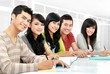 Portrait of students studying